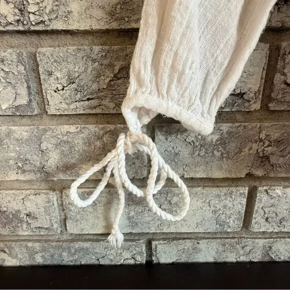 🤍 Surf Gypsy White Lace Front Boho Peasant Blouse – Size S - Picture 5 of 7